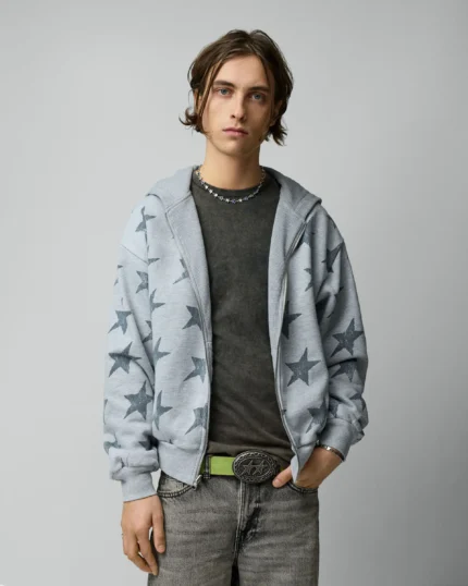 Twojeys All Over Reversible Full zip Grey Melanged